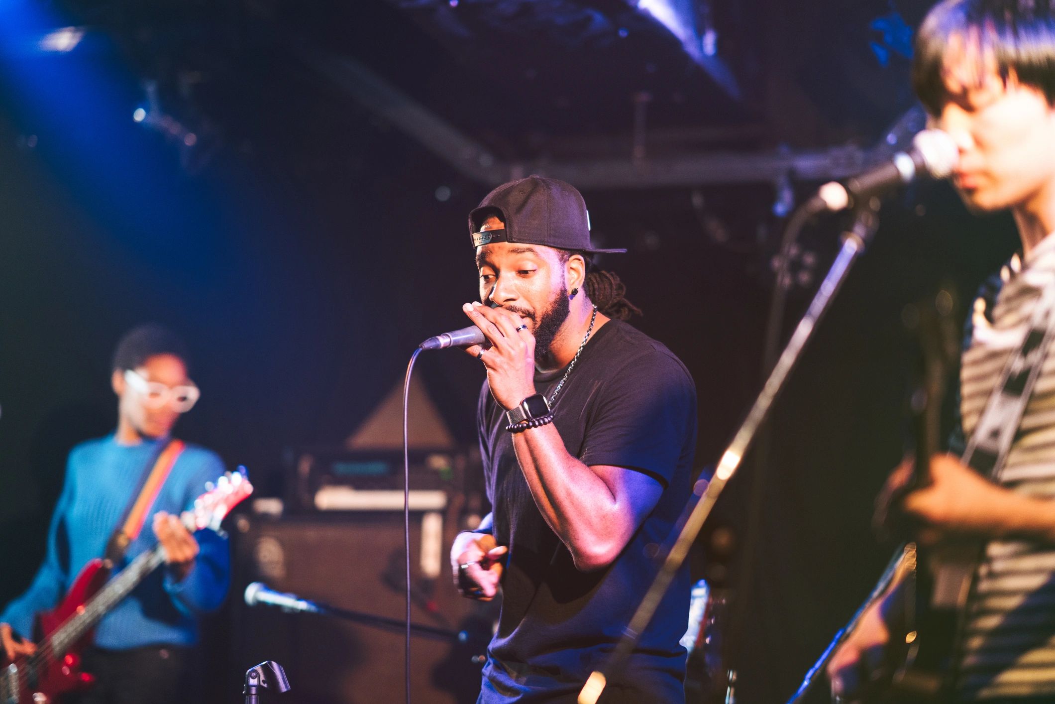 Music group performing on stage